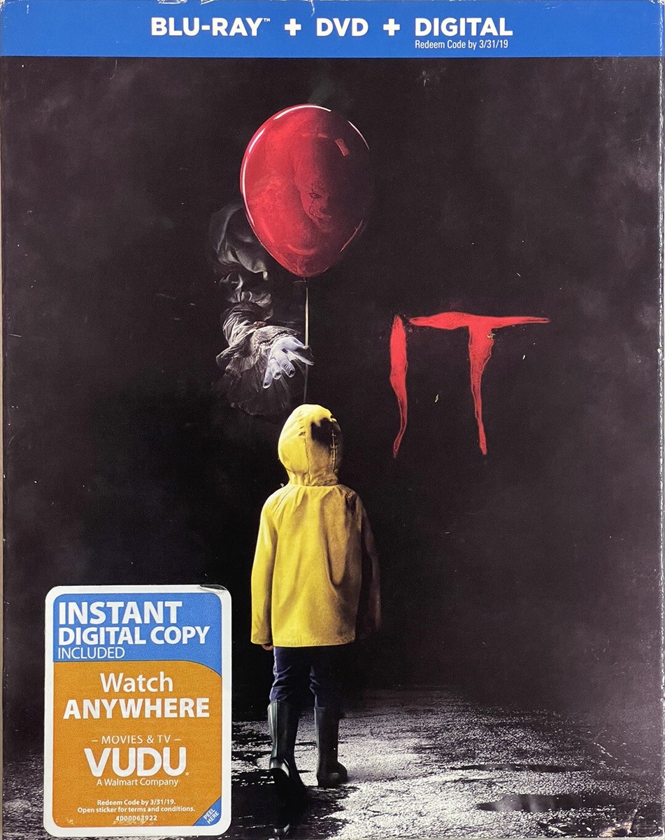 Stephen King's IT 2017 Blu-ray/DVD with Slipcover- Scary Horror