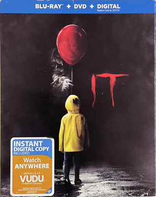 Stephen King's IT 2017 Blu-ray/DVD with Slipcover- Scary Horror
