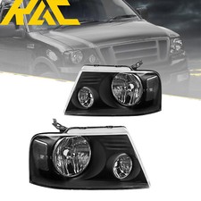 Pair Headlights Assembly For Ford F-150 F150 2004-2008 Black Housing Clear Lens Pair Headlights Assembly For Ford F-150 F150 2004-2008 Black Housing Clear Lens