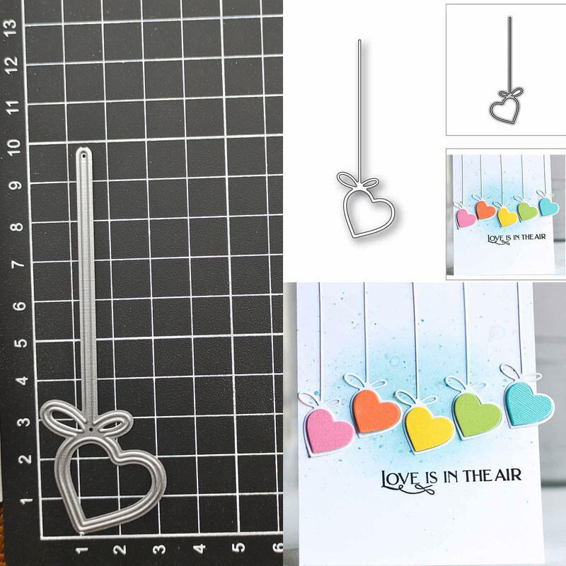 Heart Bow Pendant Metal Cutting Dies Scrapbooking Card Embossing Craft ...