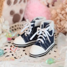 1/6 1/4 1/3 BJD Shoes High Upper Canvas Sports Shoes Folding Top Line Dark Blue