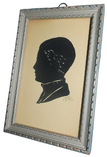 Wunderschöne original gerahmte Silhouette signiert/datiert 1932! Portrait / 6,25"x4,25"