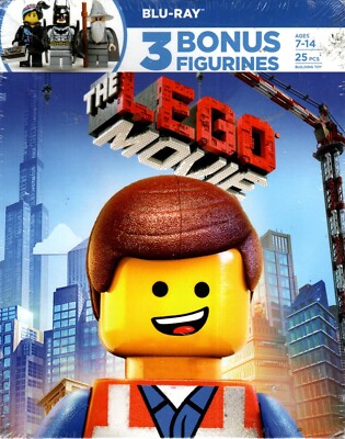 The Lego Movie (Blu-ray,2014) Includes 3 minifigures: Batman