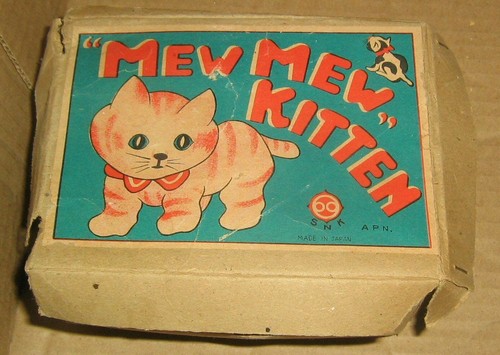 Vintage S.N.K. Metal Wind-Up Mew-Mew Kitten,Cat,Box,Made in Occupied Japan,Rare - 第 10/10 張圖片