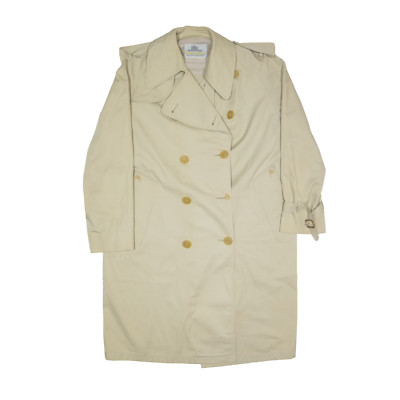 Vintage AQUASCUTUM Trench Coat Beige 90s Womens XL UK