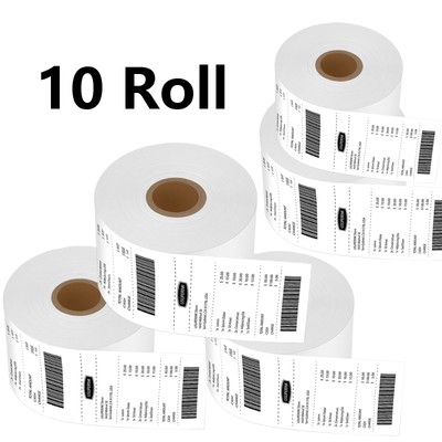 10ROLLS Continuous Paper Label 2 1/4'' x 250' for Dymo 30270 LabelWriter 400 450