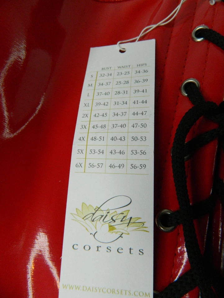 Top Drawer By Daisy Corsets Front Zip Corset Top Size 5XL Red Vinyl  New - Image 4 of 4