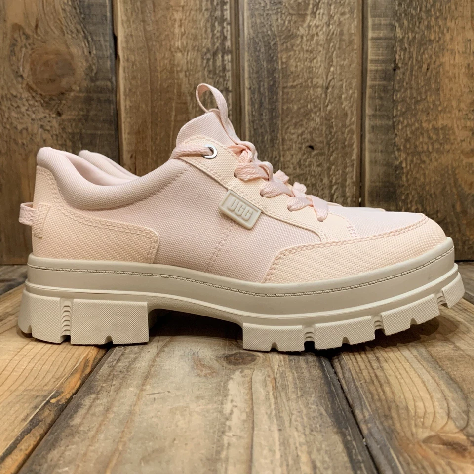 ЖЕНСКИЕ США 7,5 UGG ASHTON ГИБРИДНАЯ ПЛАТФОРМА КРОССОВКИ БОЕВОЙ ЗАЖИМ ~ РОЗОВЫЙ БЕЖЕВЫЙ - Изображение 2 из 4