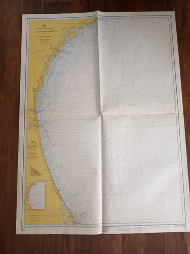 ORIGINAL ANTIQUE MAP NAUTICAL CHART Charleston Light to Cape Kennedy Hilton Head