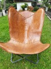 Vintage Butterfly Chair Genuine Handmade Hardy Leather High Back Relax Furniture