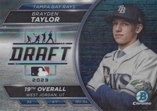 BRAYDEN TAYLOR /250 BOWMAN CHROME ROOKIE DRAFT NIGHT REFRACTOR RC RAYS #5 2023