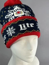 Miller Lite Stocking Cap Hat Ugly Christmas Sweater Knit Holiday