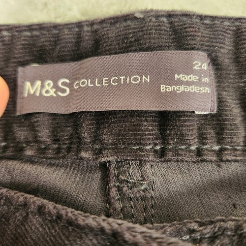 MARKS AND SPENCER GREY STRETCH CORDUROY STRAIGHT PANTS PLUS SIZE 24 TROUSERS - Picture 3 of 17