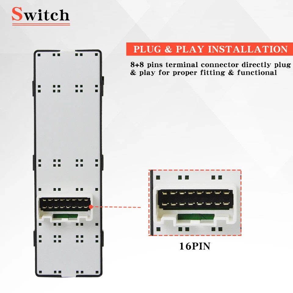 ✅Interruptor de ventana eléctrica principal del lado del conductor delantero izquierdo Hyundai Sonata 2011-2015 Foto 3 de 4