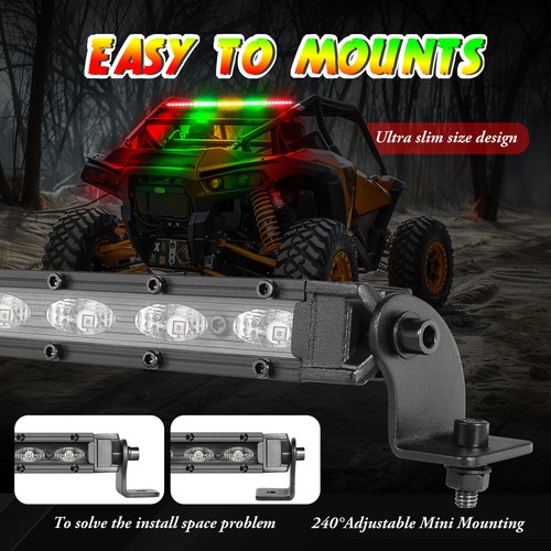 For Polaris RZR XP 4 1000 20" UTV Rear Chase LED Light Bar Running Reverse Turn - Picture 6 of 19