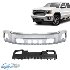 Front Bumper Face Bar + Skid Plate Valance Panel For GMC Sierra 1500 2014-2015
