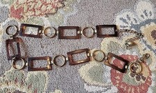 Vintage Tortoise Shell And Gold Tone Ring Link Belt 42" EUC
