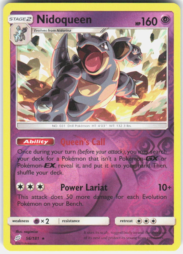 Nidoqueen 56/181 Rare Team Up Pokemon