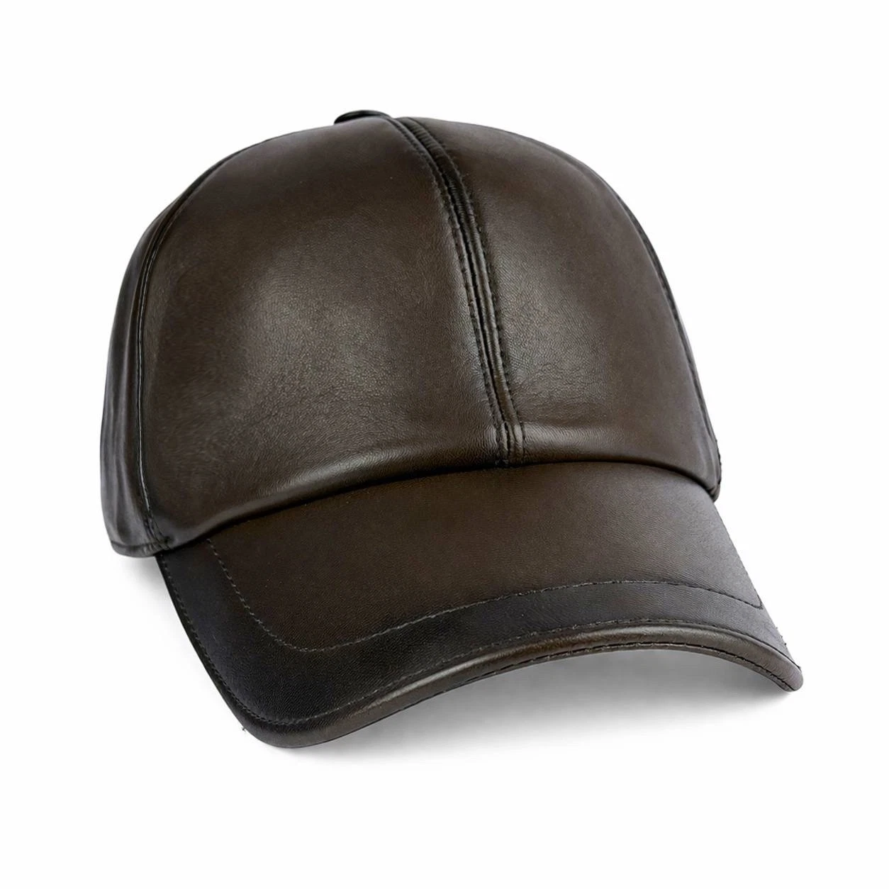 Real Leather Baseball Cap for Men – Handmade Premium Military Green Cap
