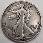 *SILVER* 1943-S  50C Walking Liberty Half Dollar.  *GREAT WAY TO BUY SILVER !!