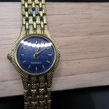 Geneva Women's Gold Tone Quartz Wristwatch Blue Dial