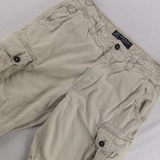 American Eagle Classic Cargo Shorts Mens 34 Khaki Tan 100 Cotton 10in Inseam