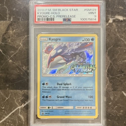 Pokémon 2018 Kyogre Holo Promo SM Black Star Prerelease SM129 PSA 9
