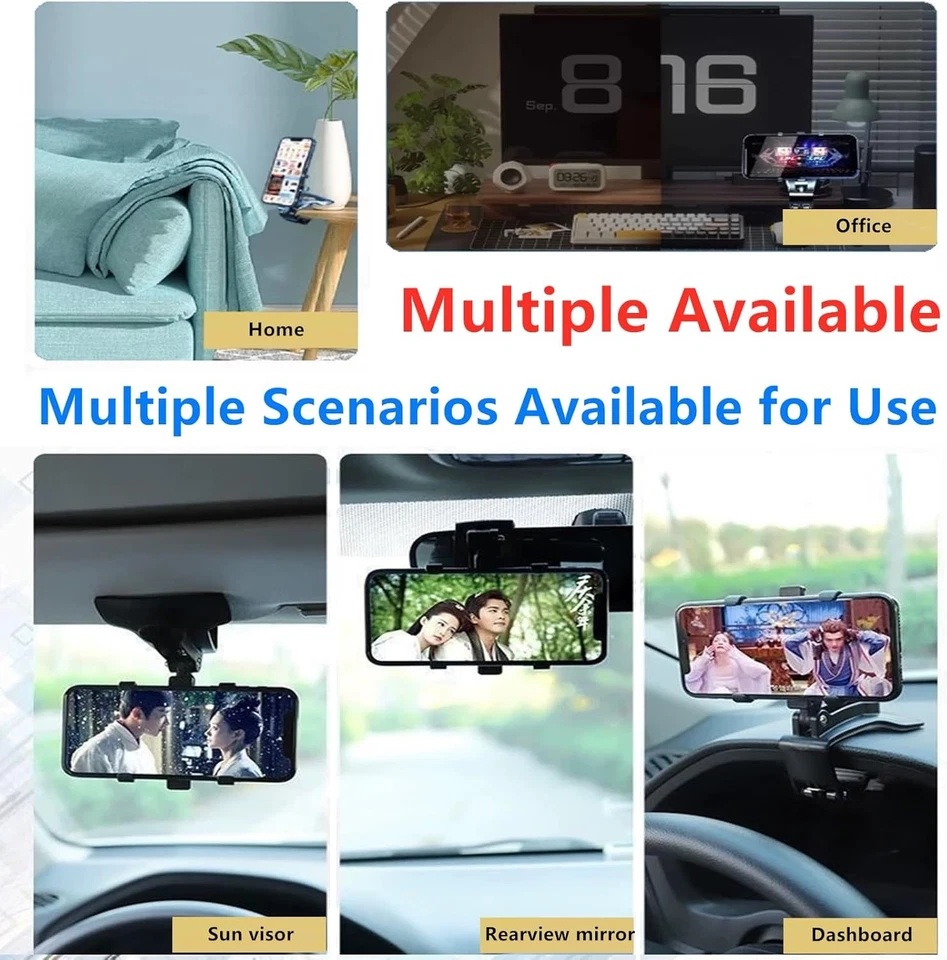 Universal 360Â° Car Phone Mount Holder Fit For Cell Phone Samsung Galaxy iPhone - Image 3 of 4