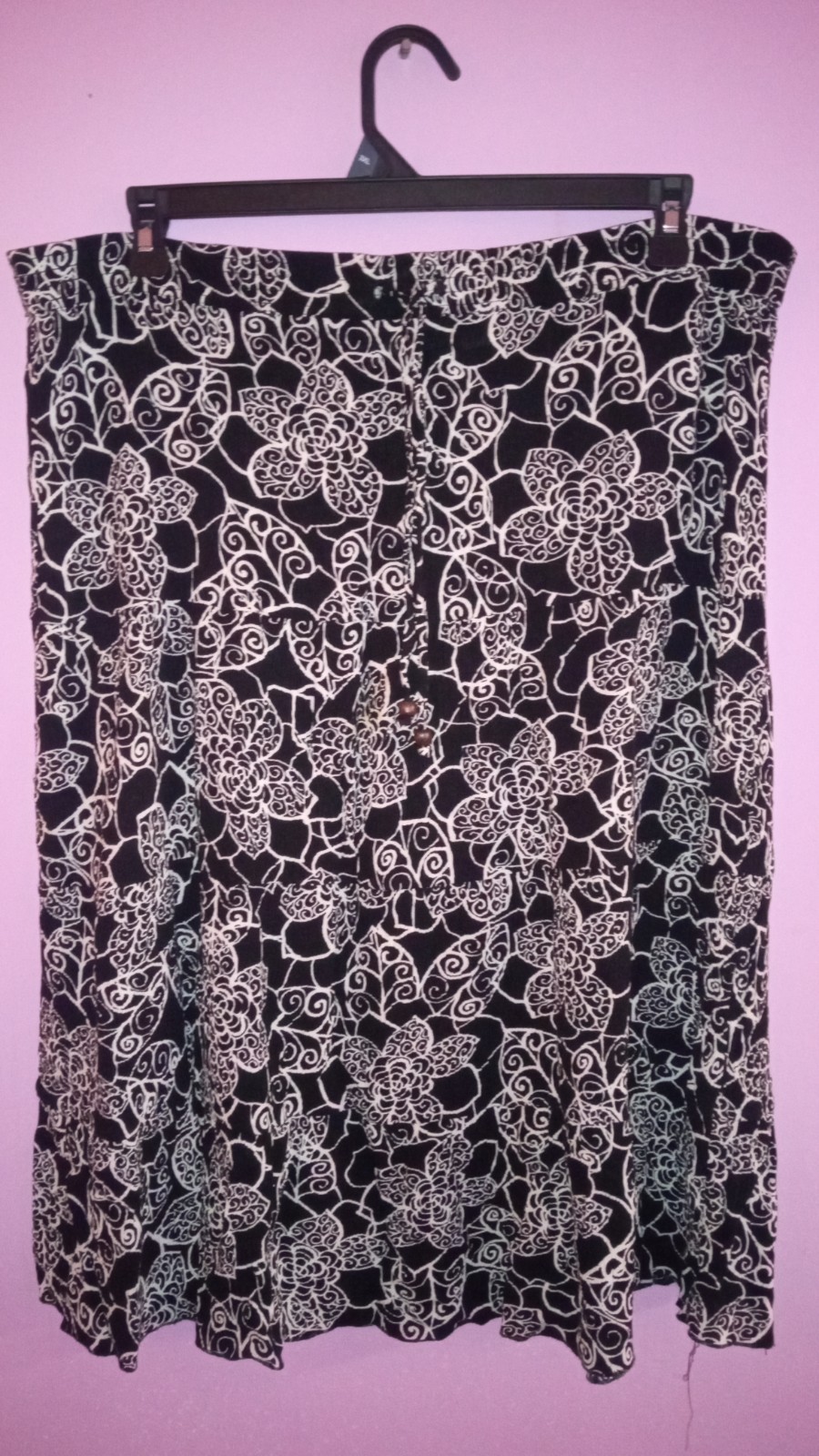 Sag Harbor Women's Maxi Skirt Size L Drawstring Elastic Waist Black And White