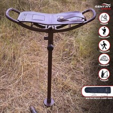 Outdoor Shooting Stick Spectator Adjustable Leather Walking Black Waking Cane