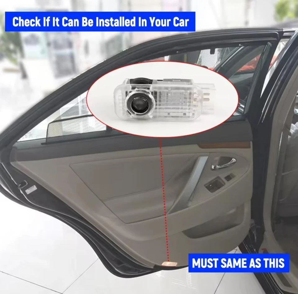 2x Car Led Laser Puddle Door Light for AUDI A1 A2 A3 A4 A5 A6 A7 Q2 Q3 Q4 Q5 Q7 - Image 2 of 4