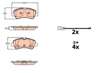 Bremsbeläge GDB2161 TRW für FORD TOURNEO CUSTOM V362 Bus TRANSIT CUSTOM V362 Bus