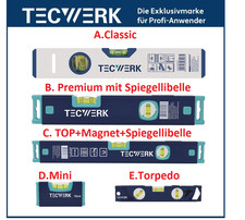 TECWERK Wasserwaage Aluminium Wasserwaagen In...