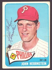 JOHN HERRNSTEIN 1965 Topps #534 AUTOGRAPH PHILLIES Auto Signed Cubs d.2017