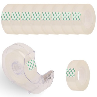 9 Rollen transparentes Klebeband mit Abroller Home Office Sellotape Verpackung Mini Spender