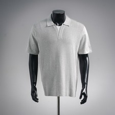 Brunello Cucinelli Men's Ribbed-Knit Short-Sleeve Polo Shirt   Size M