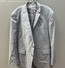 Mantoni Mens Blazer Gray Solid Suit Jacket Classic Two Button Size Unknown