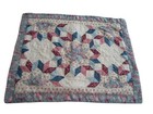 Star Pinwheel Quilted Pillow Cover Vintage Patchwork Floral Design GUC Standard