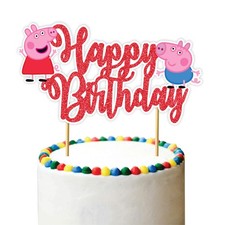 Seyal� Pepa Pig 6 inches x 4 inches, Happy Birthday Cake Topper