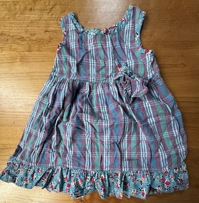 Esprit Mini Plaid Jumper Dress Bow Size Small