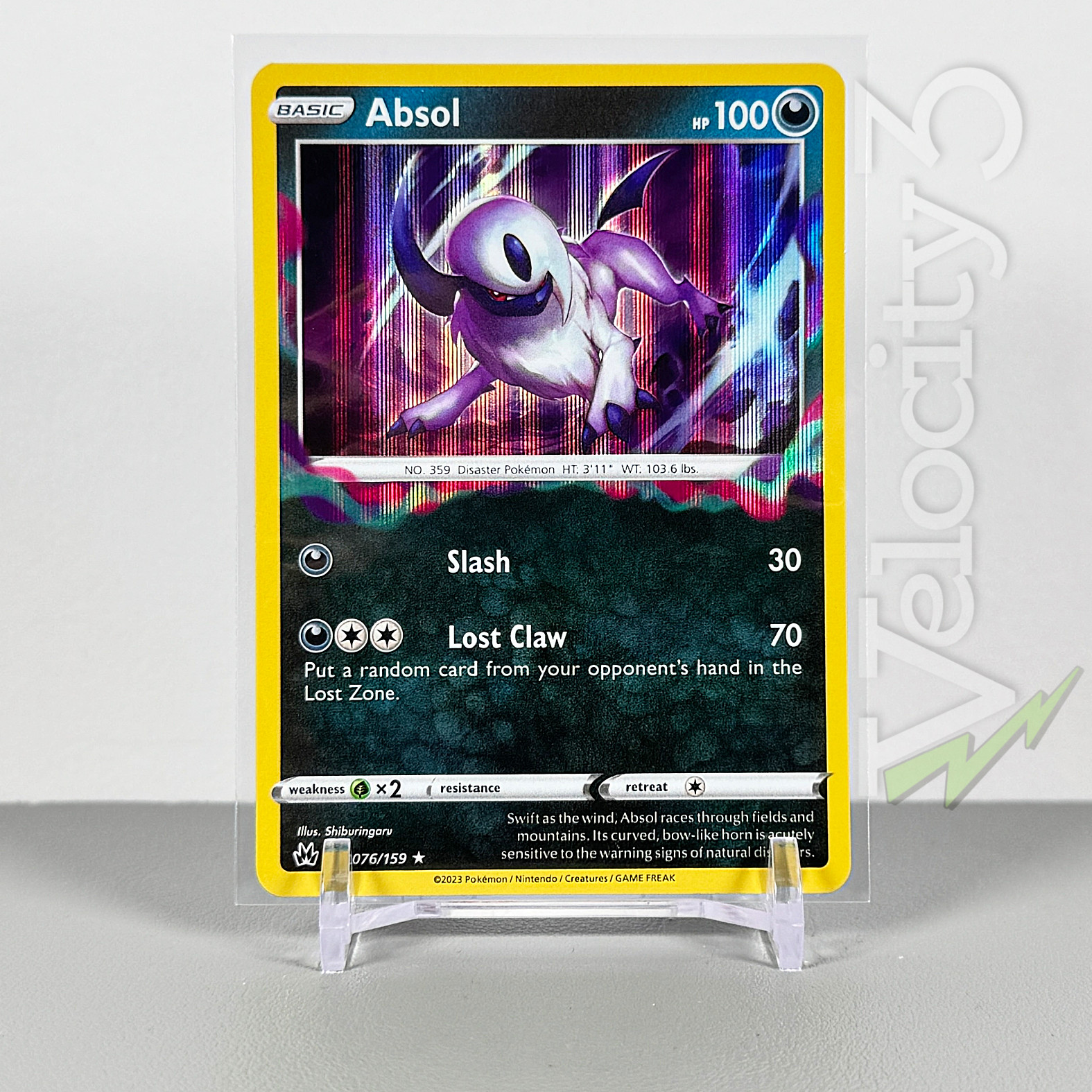 Pokemon TCG Card - Absol 76/159 Holo Rare | 2023 Crown Zenith | lightly played