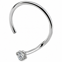 Nasenstecker 1,5 Mm CZ Edelstein Quadrat 22 G (0,6 Mm) 925 Sterling Silber...