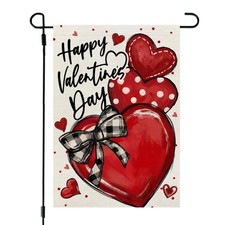 Valentine Garden Flag Hearts 12x18 Inc Double Sided Small Love Red Holiday Decor