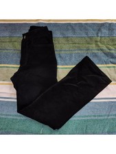 vintage black genuine suede high rise boot cut pants