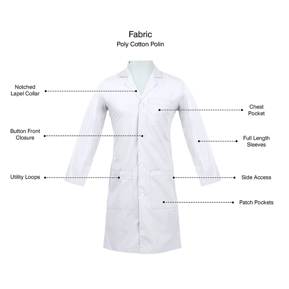 HeedFit By Panda Uniform Unisex 40 Inch Colored Lab Coat - Image 4 of 4
