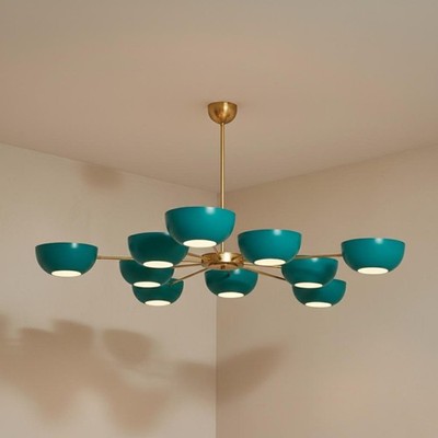 Modern Sputnik Kronleuchter Mitte des Jahrhunderts 10 Lichter,Handmade Messing &