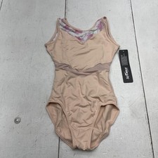 So Danca Leotard Girls 8-10 Pink Ant Rose Floral Mesh Tank Ballet Dance