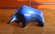 Otto Keramik Bull In Blue Top Glaze. Matt Finish. West German Pottery. Brand New