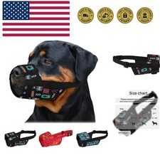 Dog Muzzle - Adjustable Soft Breathable Tribal Nylon Dog Mouth Guard Cover fo...