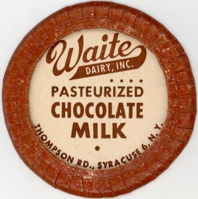 Milk Bottle Cap - Waite Dairy, Inc. - Syracuse, NY (New York) - CHOCOLATE MILK